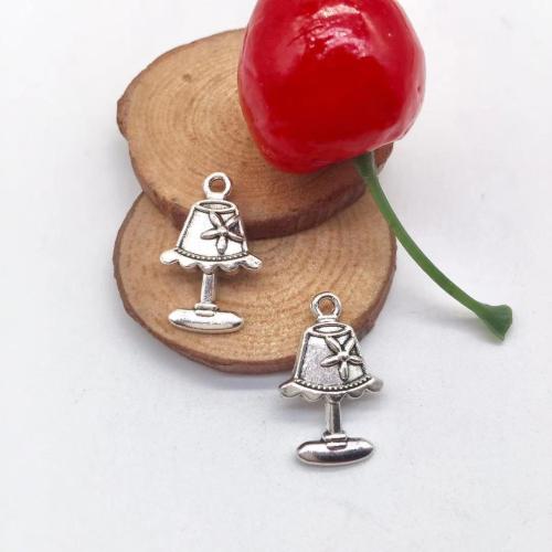 Sinkkiseos riipukset, Desk Lamp, antiikki hopea päällystetty, tee-se-itse, 23x15x3mm, 100PC/laukku, Myymät laukku