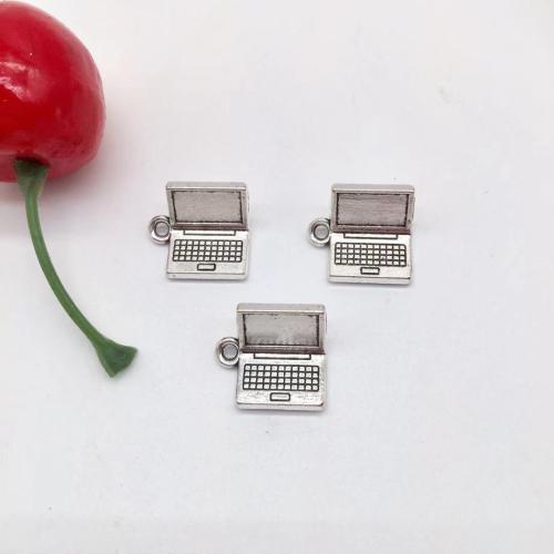 Zink-Aluminium-Anhänger, Zinklegierung, Computer, antik silberfarben plattiert, DIY, 16x15x6mm, 100PCs/Tasche, verkauft von Tasche