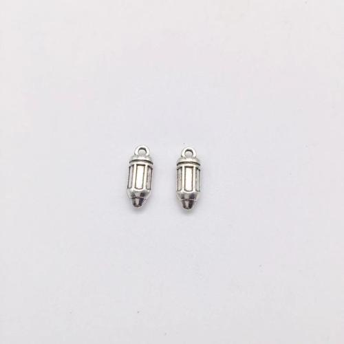 Cink ötvözet Medálok, ceruza, antik ezüst színű bevonattal, DIY, 18x7x5mm, 100PC-k/Bag, Által értékesített Bag