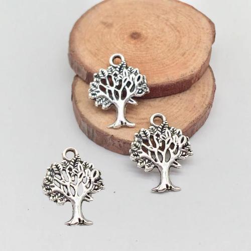 Zinc Alloy Pendler, Tree, antik sølv farve forgyldt, du kan DIY, 21x16x1.50mm, 100pc'er/Bag, Solgt af Bag