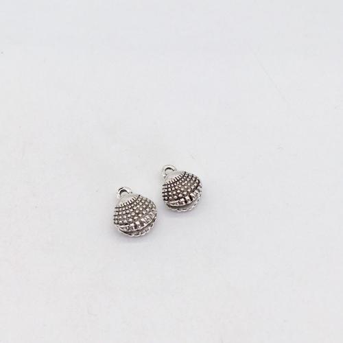 Cink ötvözet Medálok, Héj, antik ezüst színű bevonattal, DIY, 13x10mm, 100PC-k/Bag, Által értékesített Bag