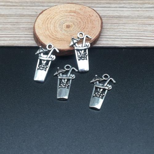 Sinc Alloy Pendants, Corn, dath airgid antique plátáilte, DIY, 23x13mm, 100ríomhairí pearsanta/Mála, Díolta De réir Mála