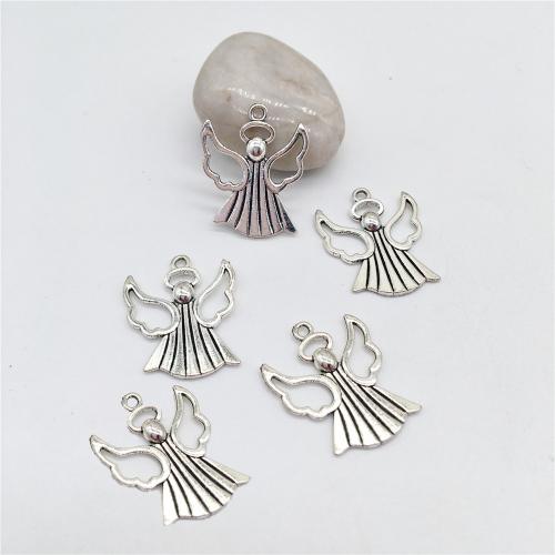 Zinc Alloy Pendler, Angel, antik sølv farve forgyldt, du kan DIY, 26x21mm, 100pc'er/Bag, Solgt af Bag