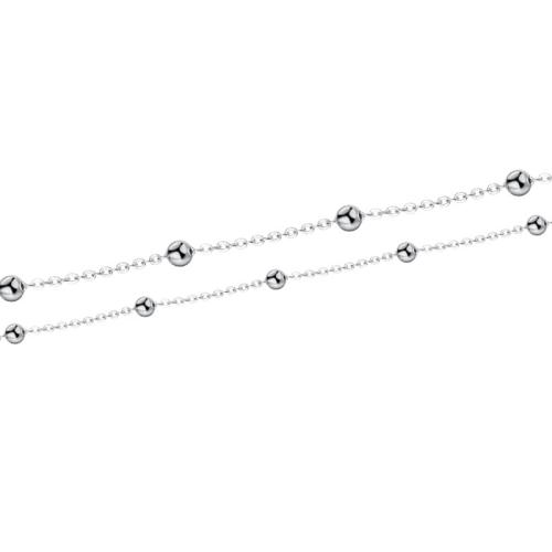 Catene d'argento Sterling, 925 sterline d'argento, DIY, argento, ball length 2.5mm, Venduto da m