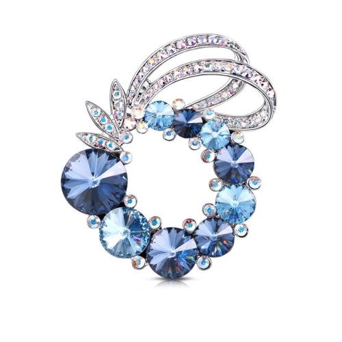 Zinc Alloy Brooches with Crystal for woman & with rhinestone Sold By PC