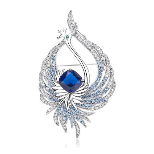 Zinc Alloy Brooches with Crystal for woman & with rhinestone silver color Sold By PC