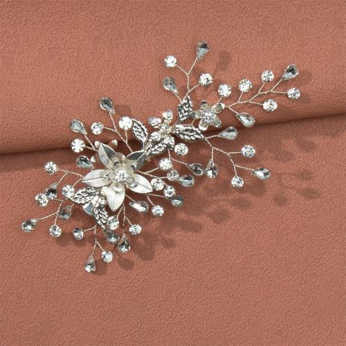 Alligator Hair Clip Iron with brass wire for bridal & with rhinestone silver color Sold By PC