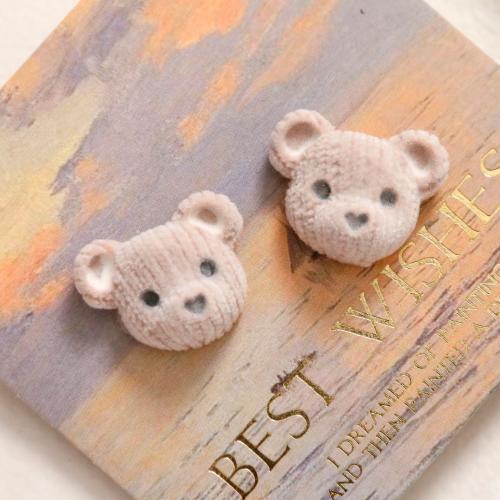 Mobile Phone DIY Decoration Resin with Flocking Fabric Bear Sold By PC