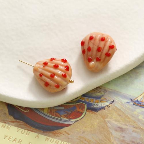 Handgemaakte Lampwork Beads, Schelp, DIY, meer kleuren voor de keuze, 17x19mm, Verkocht door PC