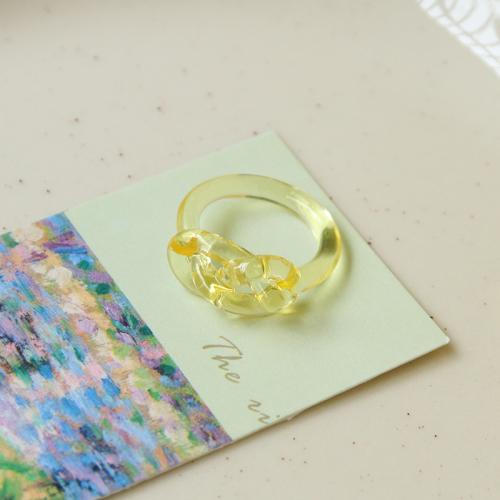 Resin fingerring, du kan DIY & for kvinde, flere farver til valg, Indvendig diameter:Ca. 17mm, Solgt af PC