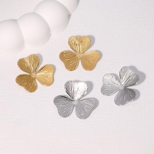 Stainless Steel Stud Earrings 304 Stainless Steel Flower fashion jewelry & for woman 28.50mm Sold By Pair