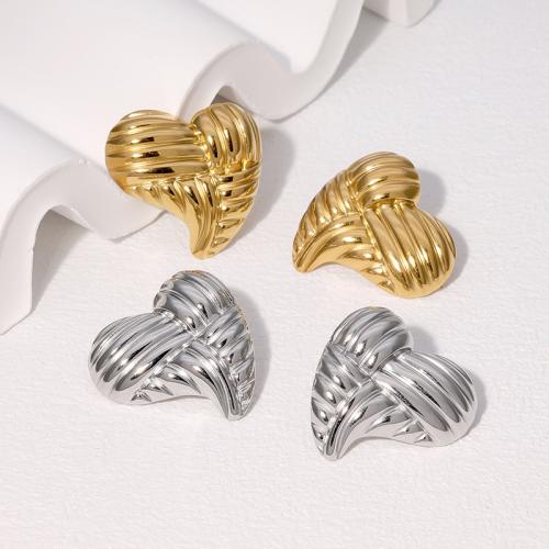 Stainless Steel Stud Earrings 304 Stainless Steel Heart fashion jewelry & for woman Sold By Pair