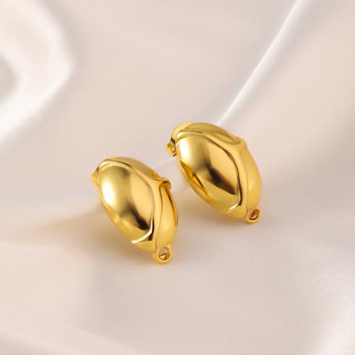 Stainless Steel Stud Earrings 304 Stainless Steel fashion jewelry & for woman Crystal Gold Sold By Pair