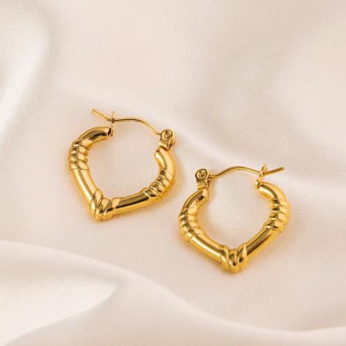 Rostfritt stål spaken bakåt Earring, 304 rostfritt stål, 18K guldpläterad, mode smycken & för kvinna, gyllene, 22x20mm, Säljs av Par