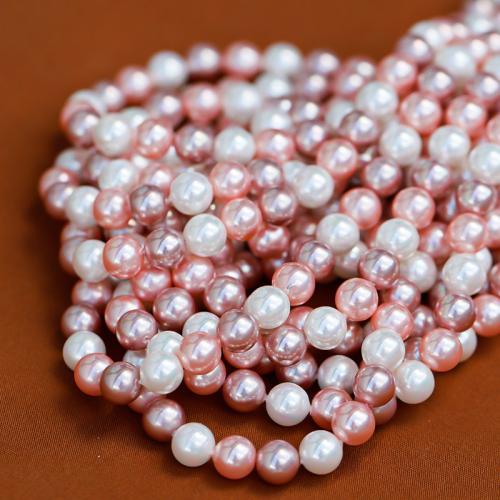 Χάντρες South Sea Shell, Shell Pearl, Γύρος, DIY & διαφορετικό μέγεθος για την επιλογή, μικτά χρώματα, Sold Per Περίπου 40 cm Strand