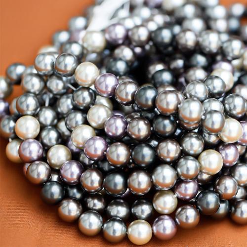 Peties perles de la mer du sud, Shell Pearl, Rond, DIY & normes différentes pour le choix, couleurs mélangées, Vendu par Environ 40 cm brin