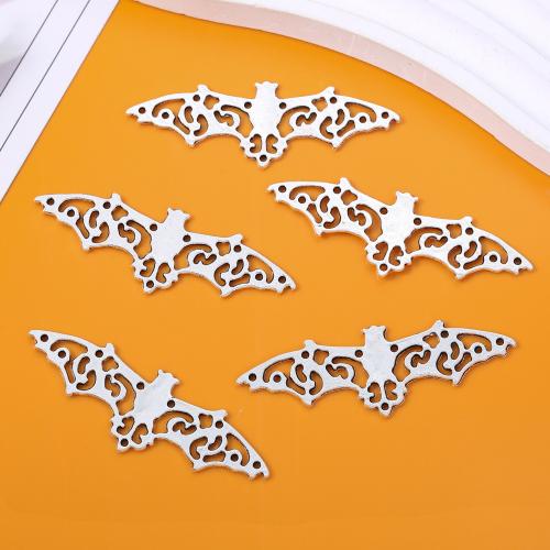 Životinja Zinc Alloy priključak, Cink Alloy, Šišmiš, starinski srebrne boje pozlaćen, možete DIY, nikal, olovo i kadmij besplatno, 56x19mm, Približno 100računala/Torba, Prodano By Torba