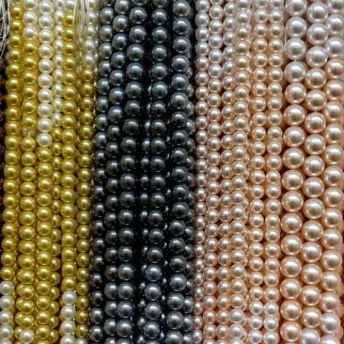 South Sea Shell Beads Shell Pearl Round DIY Sold Per Approx 38 cm Strand