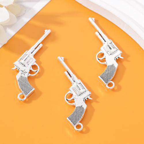 Zinc Alloy Gun Pendants antique silver color plated DIY nickel lead & cadmium free Approx Sold By Bag