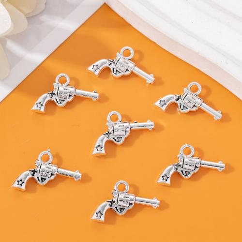 Zinc Alloy Gun Pendants antique silver color plated DIY nickel lead & cadmium free Approx Sold By Bag