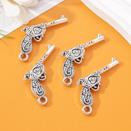 Zinc Alloy Gun Pendants antique silver color plated DIY nickel lead & cadmium free Approx Sold By Bag