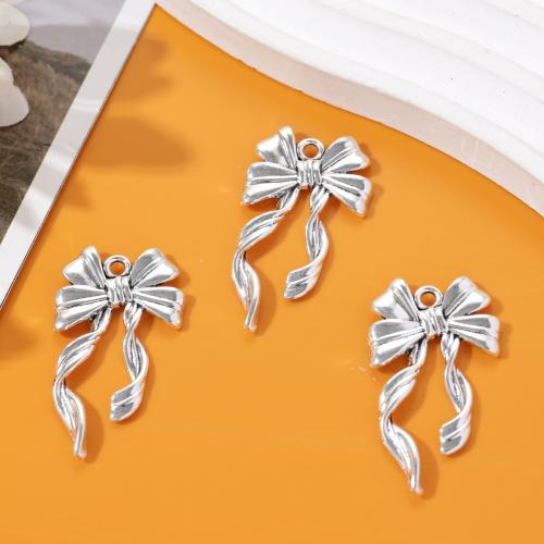 Zinc Alloy Bowknot Pendants antique silver color plated DIY nickel lead & cadmium free Approx Sold By Bag