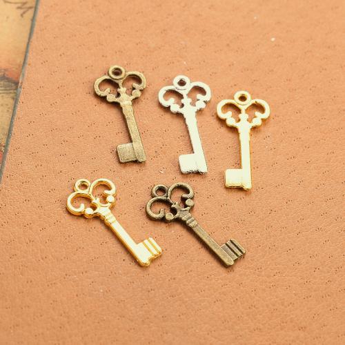 Cink ötvözet Key Medálok, Kulcs, galvanizált, DIY, több színt a választás, nikkel, ólom és kadmium mentes, 21x10mm, 100PC-k/Bag, Által értékesített Bag