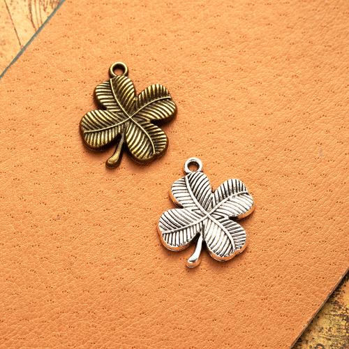 Zinc Alloy Clover Pendant Four Leaf Clover plated DIY nickel lead & cadmium free Sold By Bag