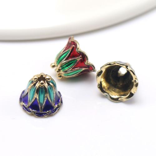 Zink Alloy Bead, med Cloisonne, Blomma, plated, DIY & emalj, fler färger för val, nickel, bly och kadmium gratis, 11x13mm, Säljs av PC