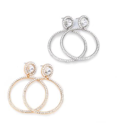 Zinc Alloy Drop Earrings with Crystal plated fashion jewelry nickel lead & cadmium free Sold By Pair