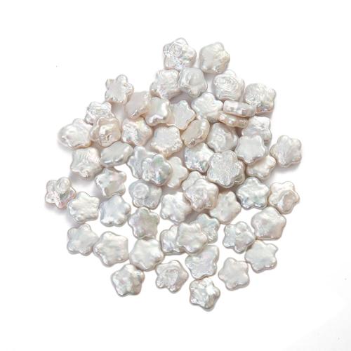 Naturel d'eau douce perles, perle d'eau douce cultivée, fleur, DIY, blanc, about:10-11mm, Vendu par PC