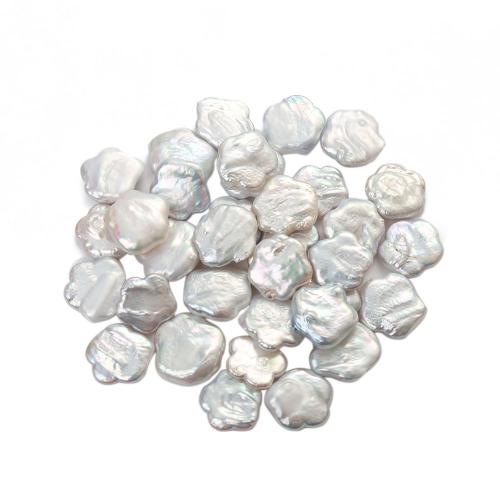 Prirodni slatkovodni biser labav nakit, Slatkovodni Pearl, Cvijet, možete DIY, bijel, 20mm, Prodano By PC