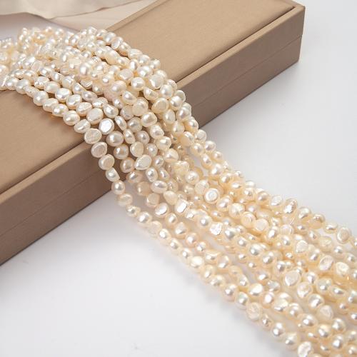 Keishi Kulturan Slatkovodni Pearl perle, možete DIY, bijel, about:6-7mmm, Rupa:Približno 1mm, Prodano Per Približno 38 cm Strand