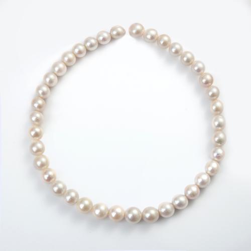 Přírodní sladkovodní perly perlí, Sladkovodní Pearl, Mírně kulaté, DIY, bílý, aboutuff1a10-11mm, Otvor:Cca 1mm, Prodáno za Cca 38 cm Strand