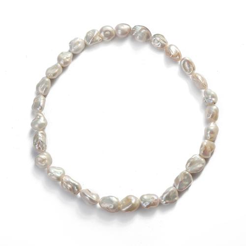 Barock odlad sötvattenspärla pärlor, Freshwater Pearl, DIY, vit, 9x13mm, Hål:Ca 1mm, Såld Per Ca 38 cm Strand