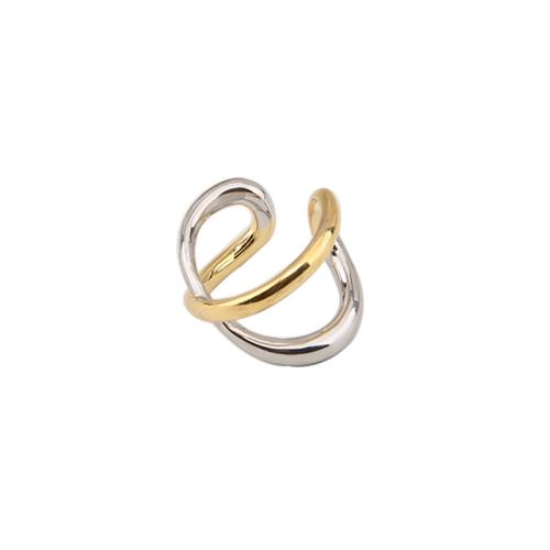 Zinklegering ringen, Zinc Alloy, plated, voor vrouw & two tone & hol, Verkocht door PC