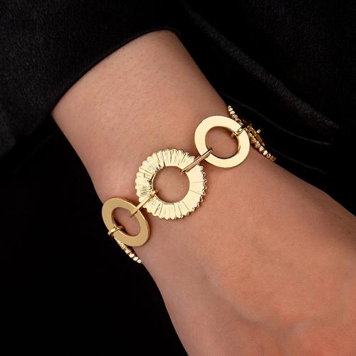 Zinc Alloy armbånd, forgyldt, for kvinde, guld, Solgt af PC