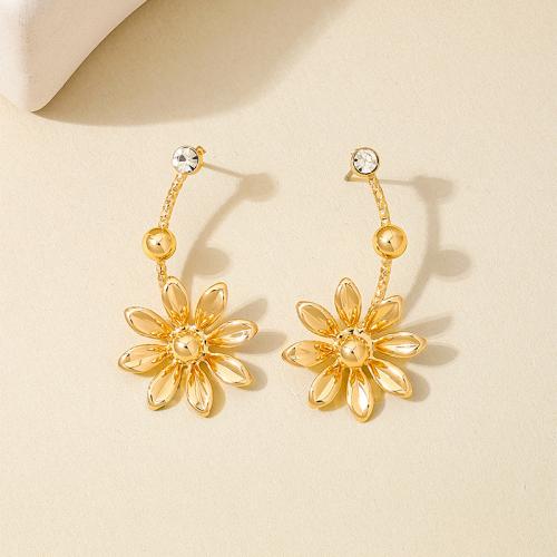 Zinc Alloy Stud Earring petals plated for woman & enamel Sold By Pair