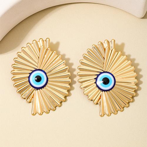 Lo zinco in lega Stud Earring, lega in zinco, placcato, per la donna & smalto, oro, Venduto da coppia