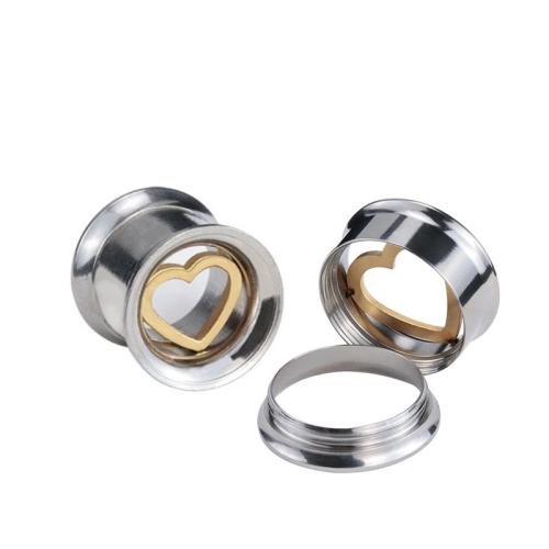 Akryl Piercing Tunnel, 304 rustfrit stål, Unisex & forskellig størrelse for valg, oprindelige farve, Solgt af PC