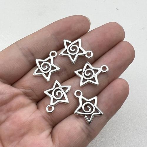 Zink Alloy Star Pendant, antik silver pläterad, DIY, 100PC/Bag, Säljs av Bag