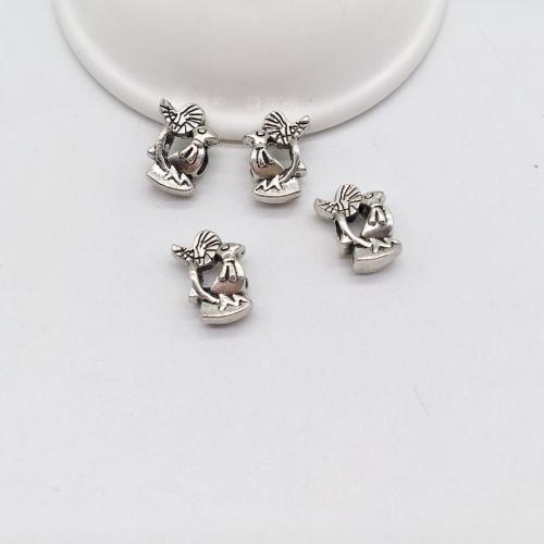 Zinc Alloy Animal Beads Bird antique silver color plated DIY Sold By Bag