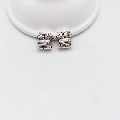 Zinc Alloy Jewelry Beads Couple antique silver color plated DIY Sold By Bag