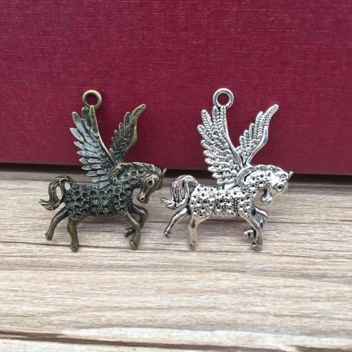 Zinc Alloy Animal Pendler, Hest, forgyldt, du kan DIY, flere farver til valg, 51x40mm, 100pc'er/Bag, Solgt af Bag