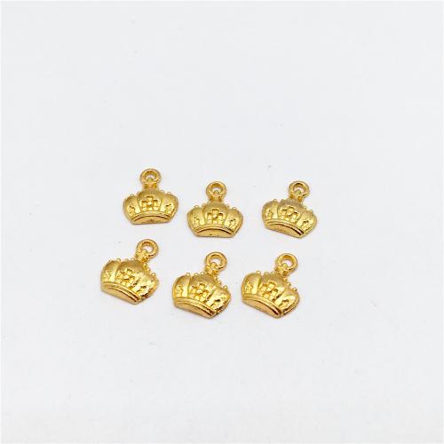 Zinc Alloy Crown Pendants antique gold color plated DIY Sold By Bag