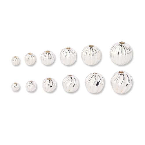 Spacer Beads Jewelry 925 Sterling Silver Round DIY  Sold By PC