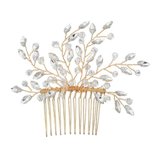 Decorative Hair Combs Iron with brass wire & Crystal for bridal & with rhinestone Sold By PC