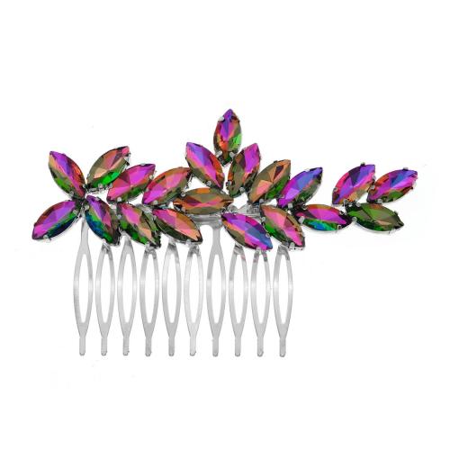 Dekoratív Hair Combs, Vas, -val Hegyikristály, A menyasszonyi, több színt a választás, 98x58mm, Által értékesített PC