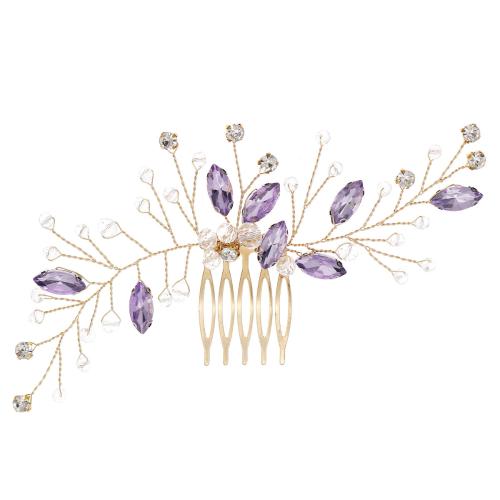 Decorative Hair Combs Iron with brass wire & Crystal & Rhinestone for bridal Sold By PC