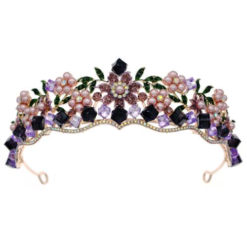 Tiara's, Zinc Alloy, met Kristal & Plastic Pearl, voor bruids & met strass, meer kleuren voor de keuze, Verkocht door PC